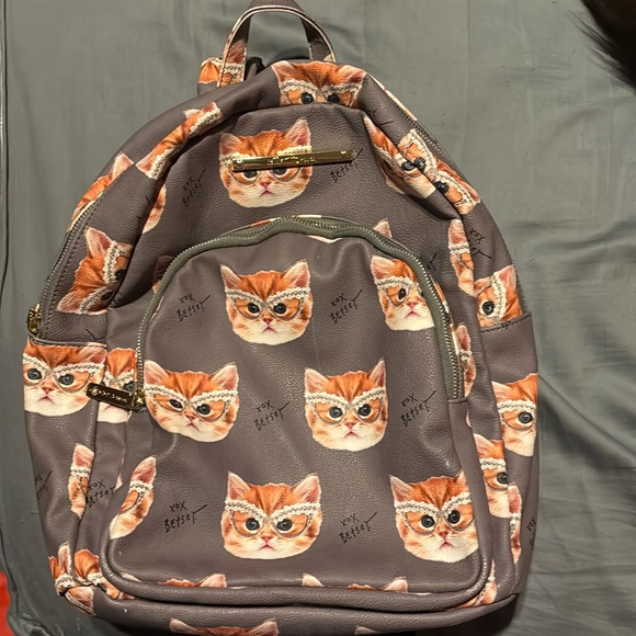 Betsey Johnson Handbags - Granny Tabby Cat Backpack by Betsey Johnson